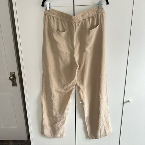 Theory Cortland Summer Silk Pants Light Barley  100% Silk - Picture 5 of 6